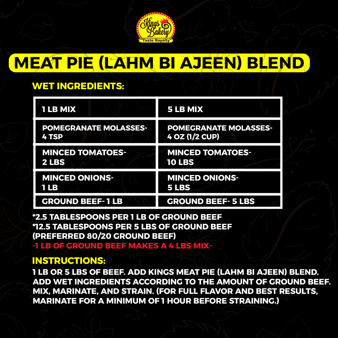 Kings Meat Pie Mix (Lahme Bajeen)